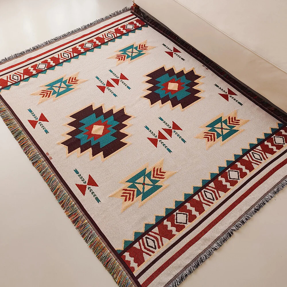 Couverture aztèque Boho surdim - Boho Throw Blanket Fringe avis et prix