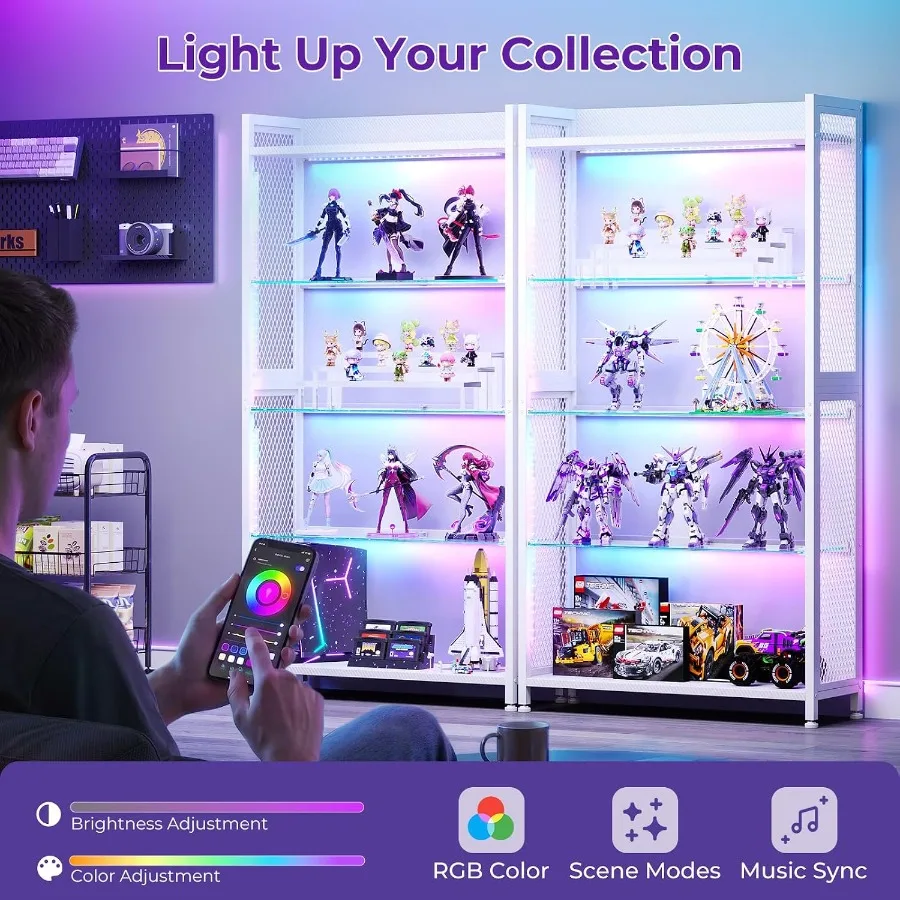 Vitrine avec étagères en verre - Lighting avis et prix