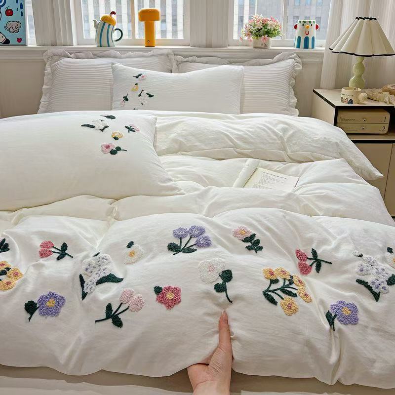 Housse de couette brodée de mo - Aesthetic Floral Duvet Cover avis et prix