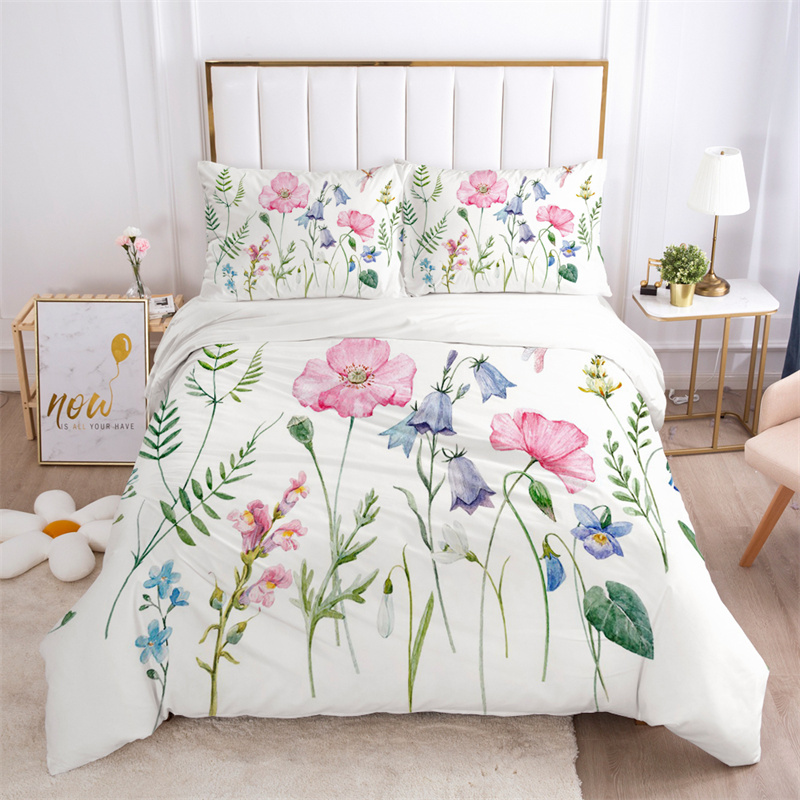 Parure de lit en feuilles flor - Aesthetic Floral Duvet Cover avis et prix