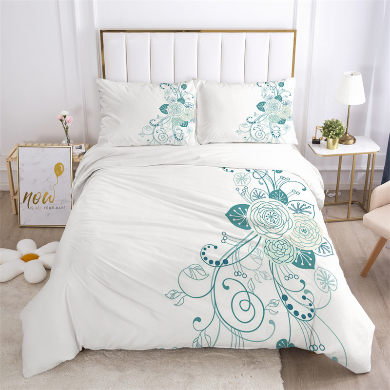 Parure de lit en feuilles flor - Aesthetic Floral Duvet Cover avis et prix